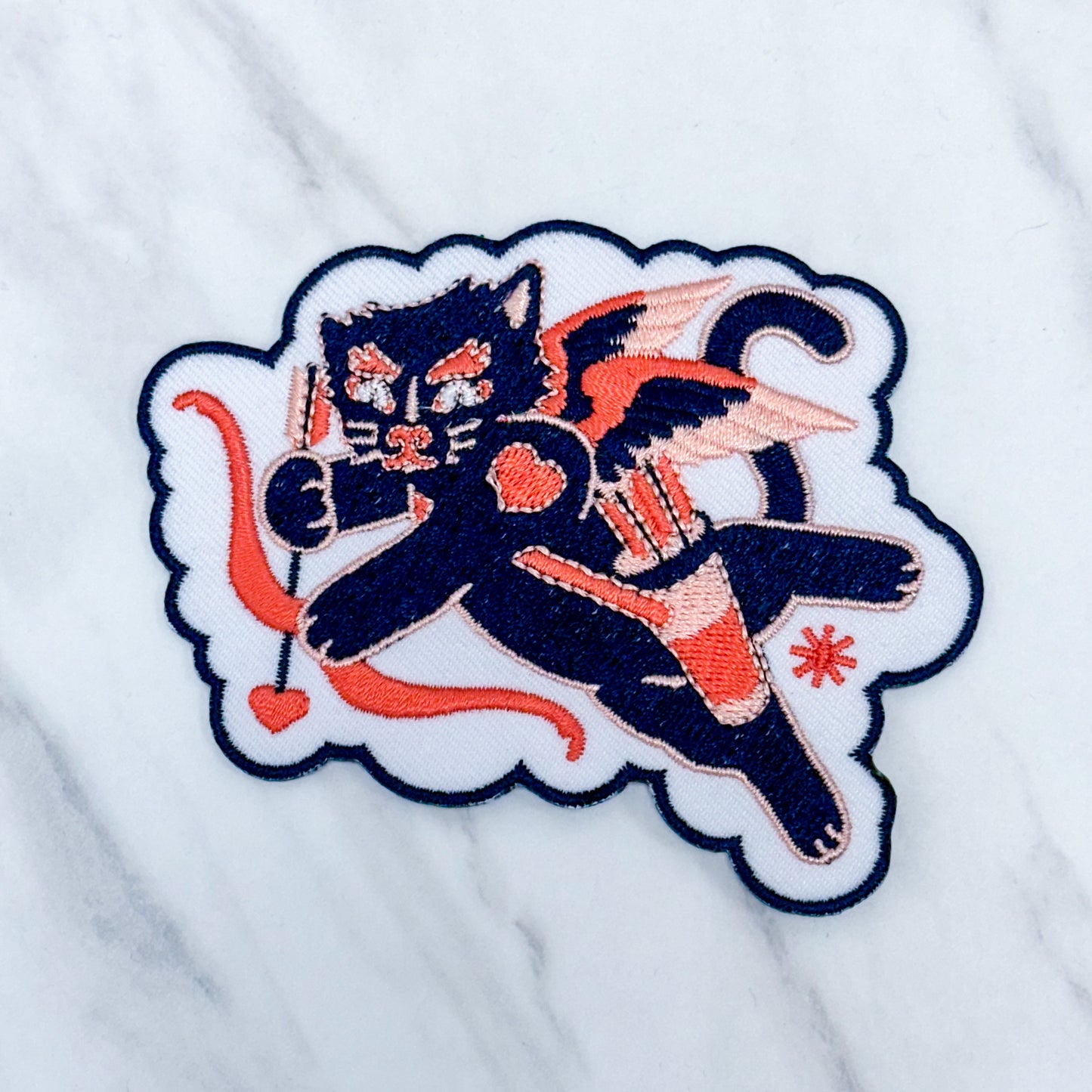 Cupid Cat Embroidered Patch
